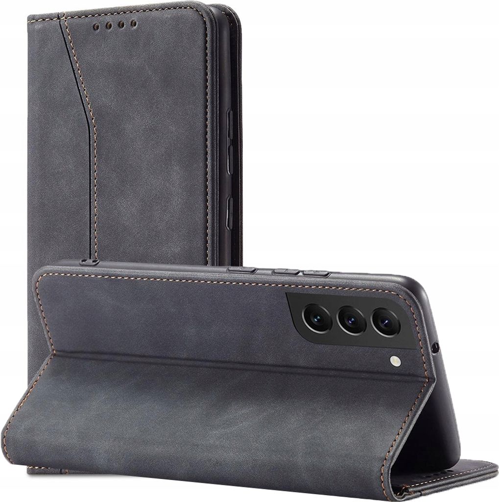 Magnet Fancy Case für Samsung Galaxy S22+ (S22 Plus) Kartenetui mit Ständer schwarz
