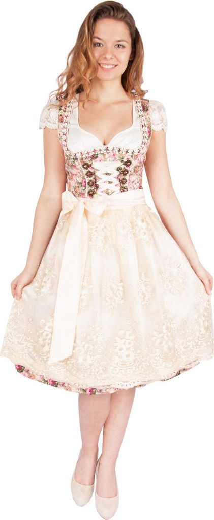 Dirndl Blumenzauber 60er Länge rose 38
