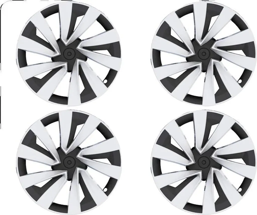 Protection de Jante 19 Pouces pour Tesla, Style Argent Noir Sportif-a