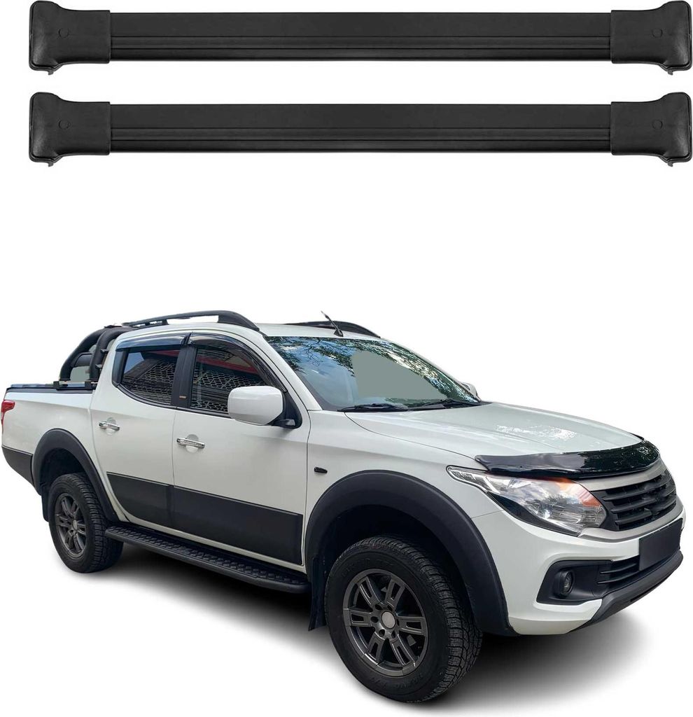 Dachträger Gepäckträger für Fiat Fullback 2016-2019 Relingträger Alu Schwarz 2x