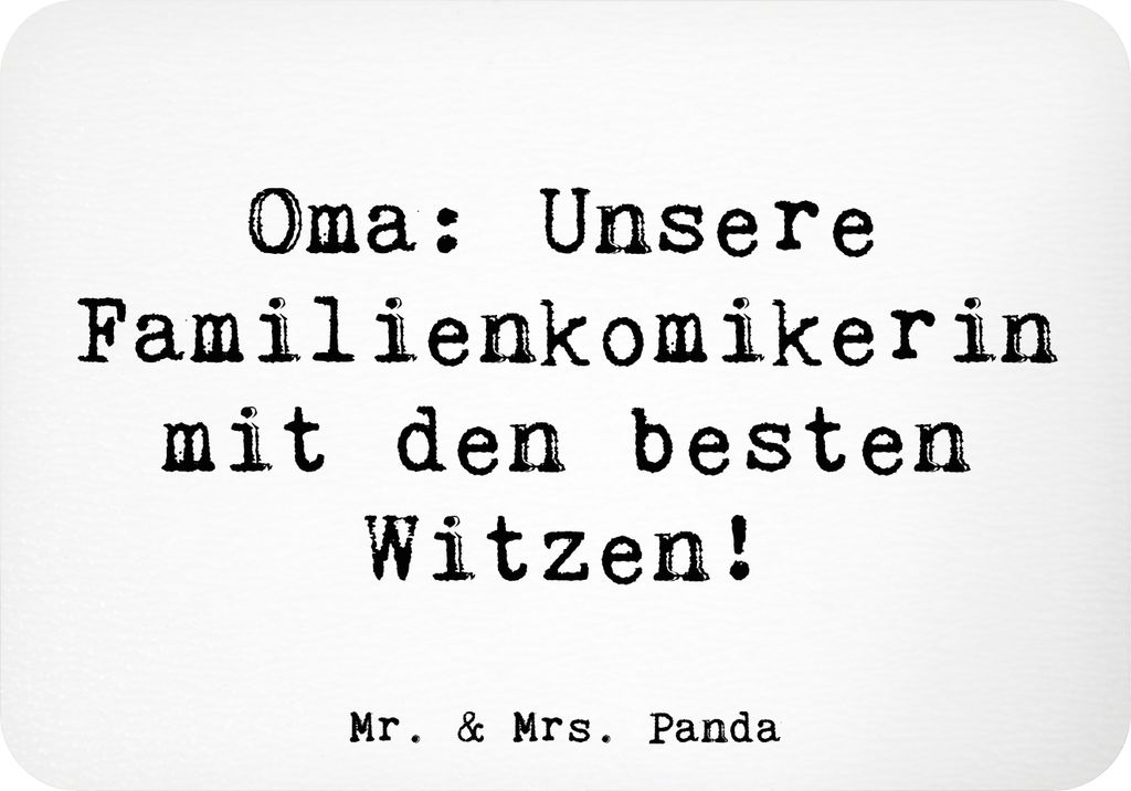 Mr. & Mrs. Panda Kühlschrankmagnet Spruch Oma Familienkomikerin - Weiß - Geschenk, Großmutter, magnet, Familienfeiern, Weihnachten, Familie, Omi...