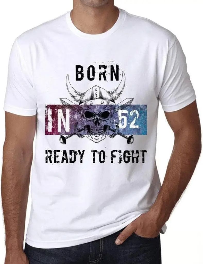 Herren Grafik T-Shirt Geboren in 52 bereit zu kämpfen – Born In 52 Ready To Fight – Geschenk 52. Geburtstag Jahrestag 52 Jahre Jubiläum 52 J...