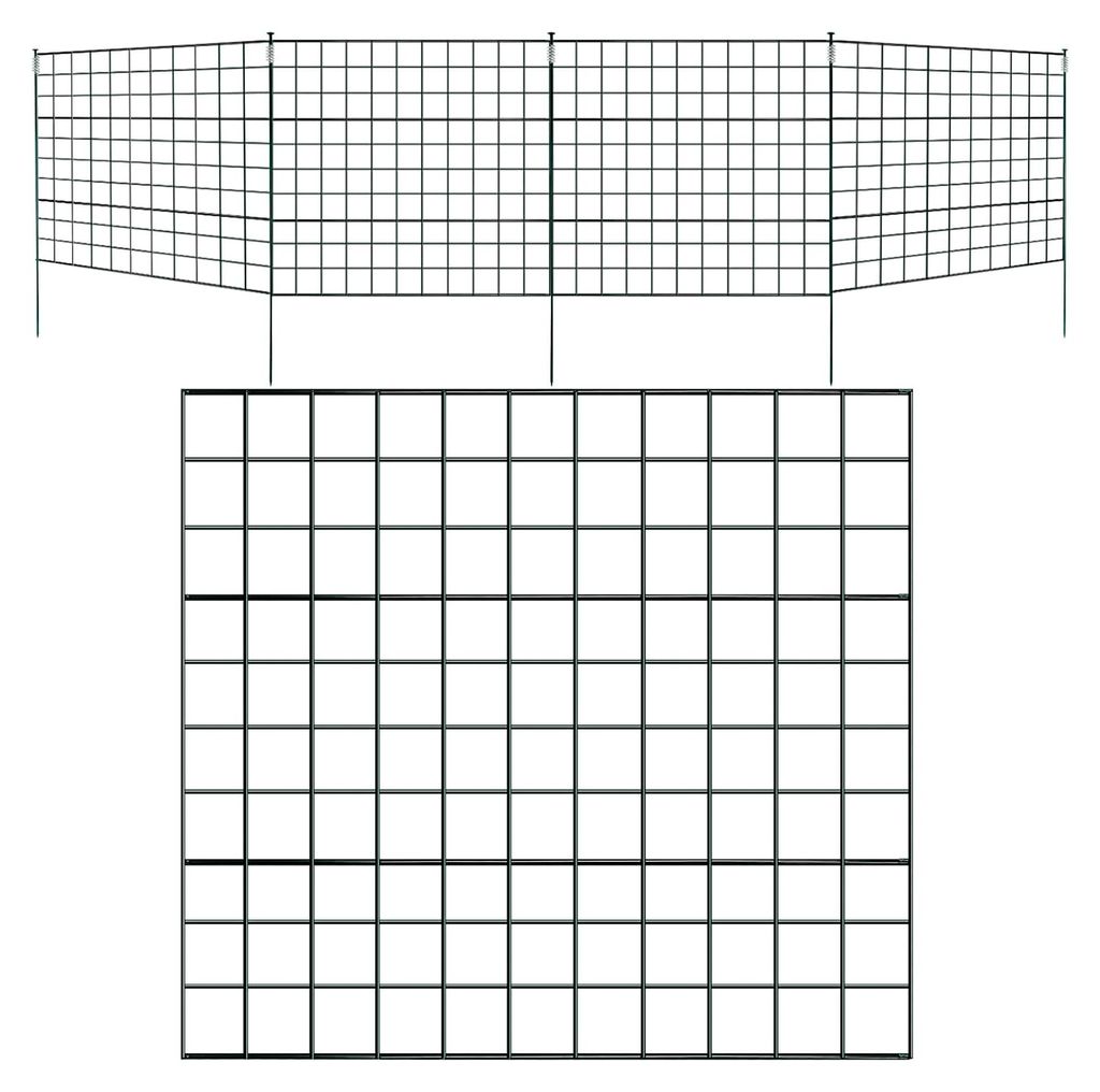 Teichzaun Gartenzaun, Metallzaun, Steckzaun, Freigehege für Kaninchen (5 Stück, Gerade)