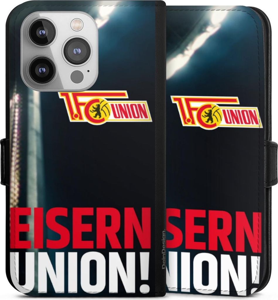 DeinDesign Klapphülle für Apple iPhone 14 Pro Handytasche Lederhülle Tasche 1. FC Union Berlin Fanartikel Fußball