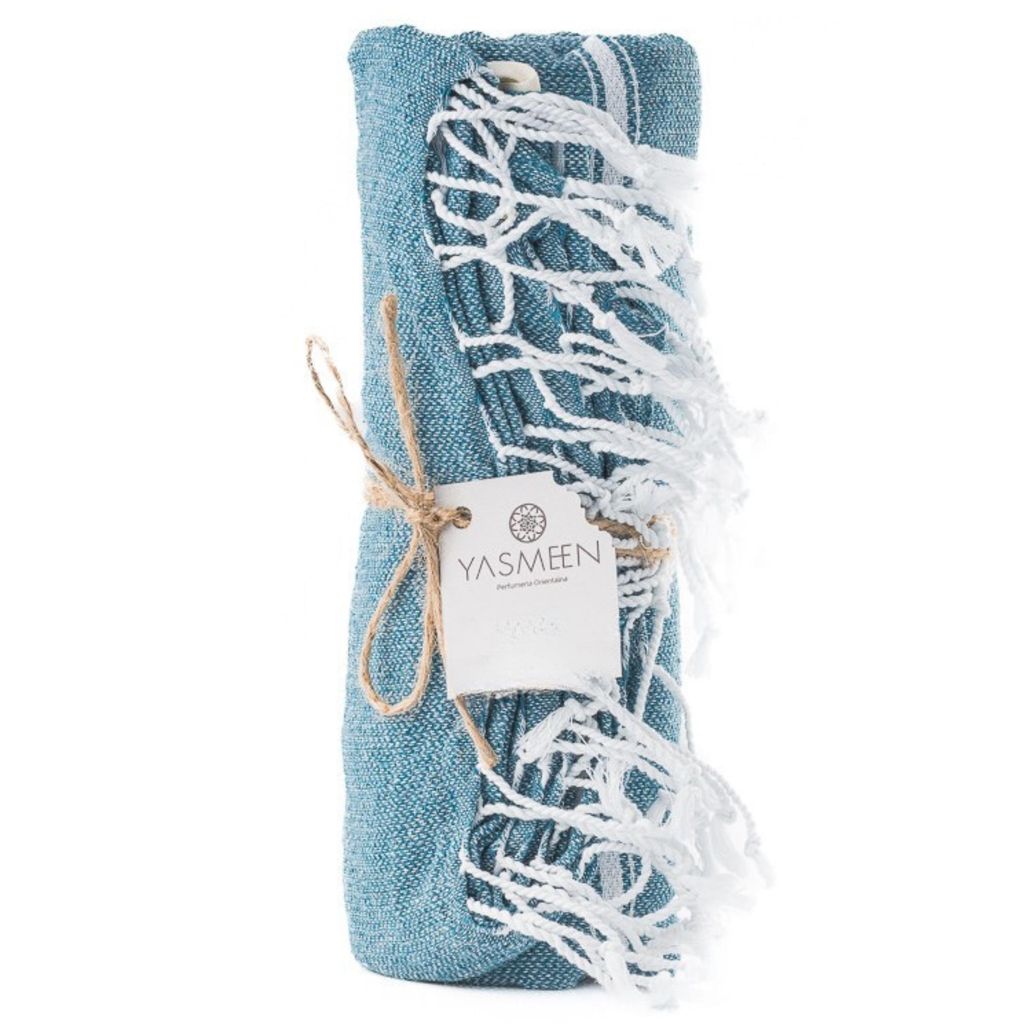 Badetuch 96 x 172 cm – 100% Baumwolle – 260 g/m² – Saunatuch – Strandtuch – Pestemal Hamamtuch - schnelltrocknend und leicht (Graublau, ...