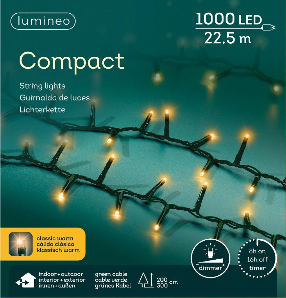 Kaemingk Lumineo Lichterkette Compact 1000 LED klassisch Produktbild 