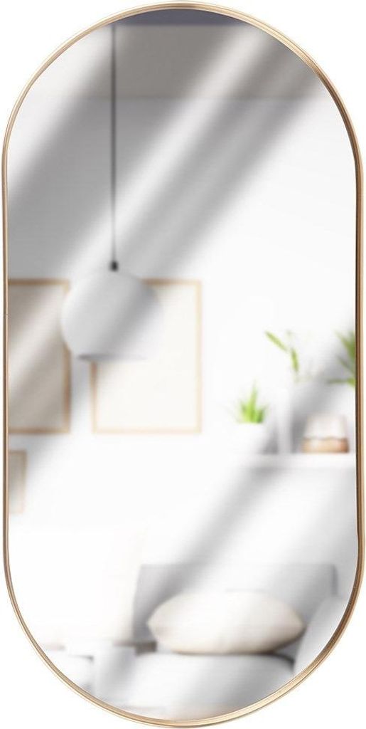 Goldener ovaler Wandspiegel 50x25 cm Produktbild 