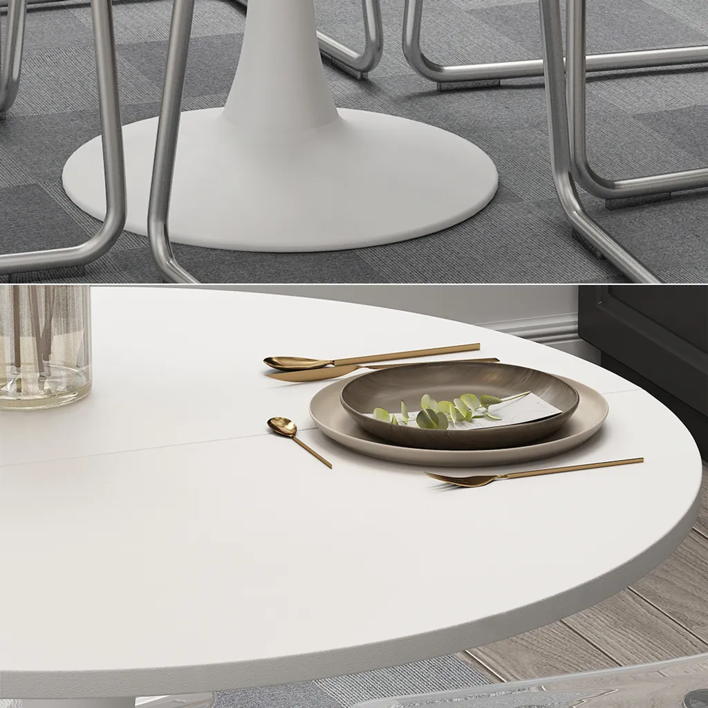 Table carrée blanche Vicco Carl 80x80 pour petite salle à manger - 5