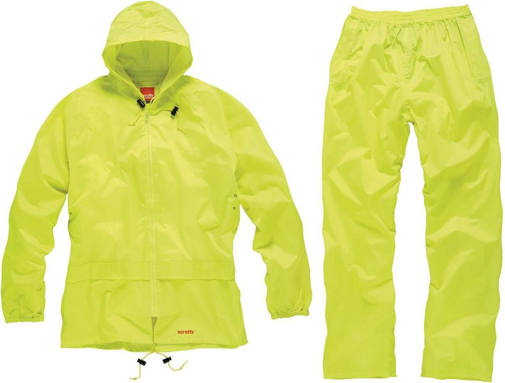 Scruffs Regenanzug L Signal gelb Regenjacke Regenhose