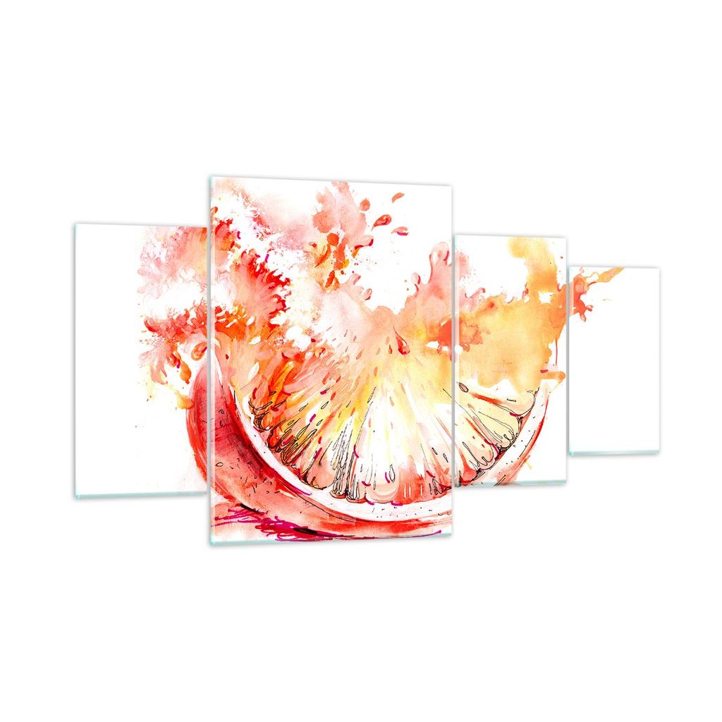 Bilder auf glas - Orange Obst Sommer - 160x90cm - Glasbilder - Wandbilder - Kunstdruck - zum Aufhängen bereit - Wanddekoration aus Glas - Glas Bil...