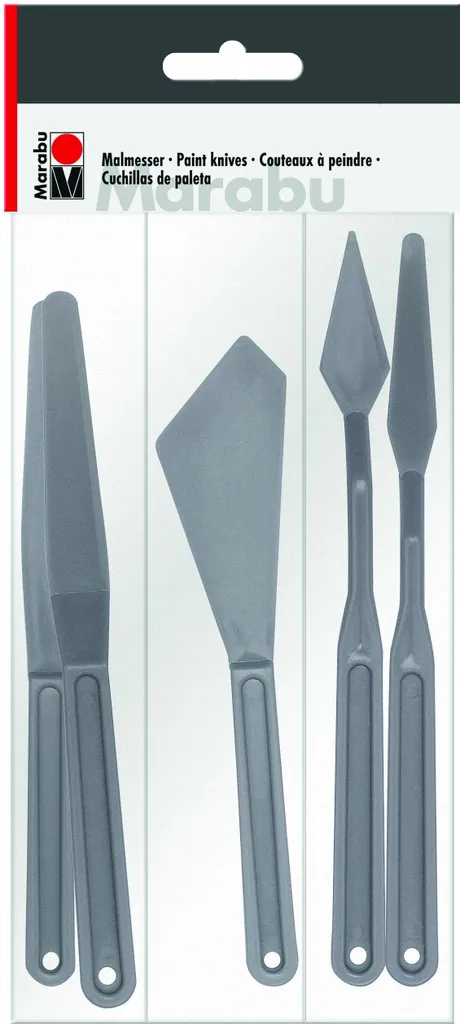 Set de 5 Spatules Marabu Malmesser en Plastique Souple pour Effets de Relief