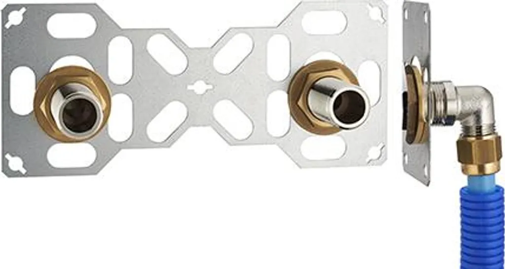 Kit fixation robinet entraxe 150mm à compression PER 16mm sortie 20x27