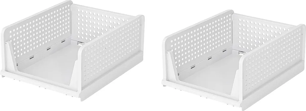Organisateur de placard empilable pour vêtements et accessoires 2 pcs