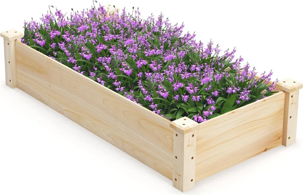 Bac potager bois 0,18 m³ sans fond pour un drainage naturel optimal