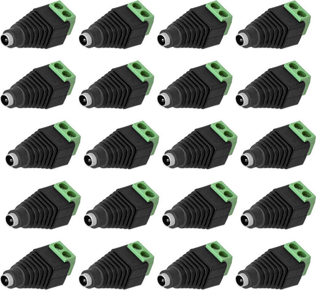 20x DC Buchse Hohlbuchse 2,5 x 5,5mm > Terminal Block 2-Pin Adapter Schraubbar Verbinder