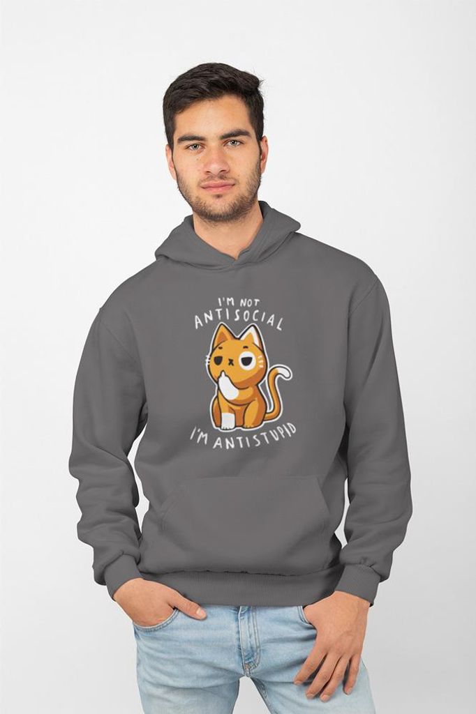 D&B Uni Hoodie EB00032 Antisocial Anthrazitgrau-Größe M