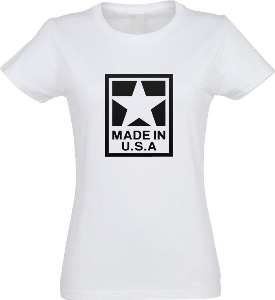 Kiwistar - T-Shirt tailliert - Damen - Weiss - USA Amerika - mit Motiv Bedruckt - Funshirt Design - Sport - Freizeit - Damen - L