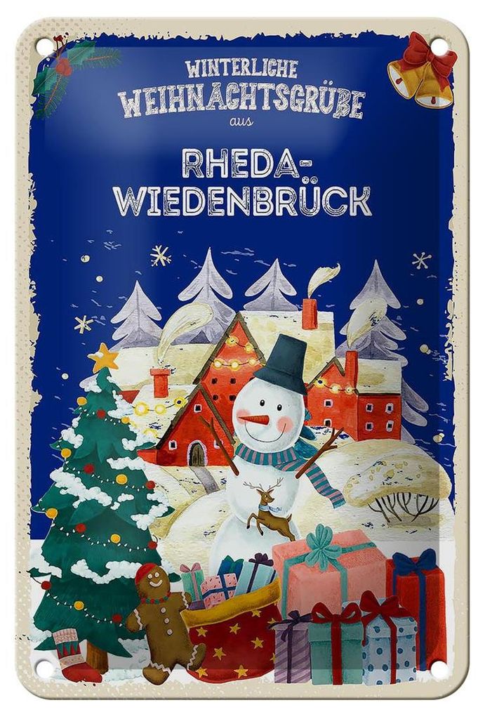 Blechschild Weihnachtsgrüße RHEDA-WIEDENBRÜCK Dekoration Produktbild 