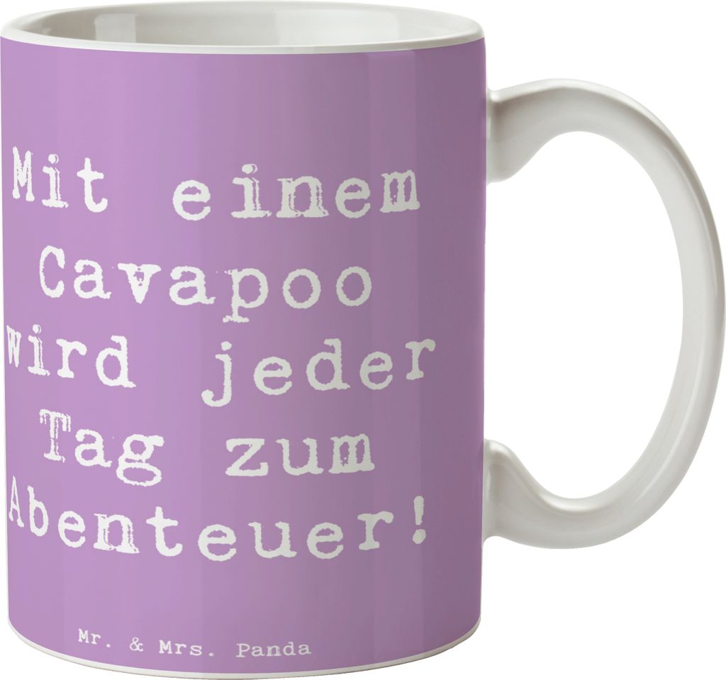 Mr. & Mrs. Panda Kaffeetasse Spruch Cavapoo Abenteuer - Lavendeltraum - Geschenk, Hundeliebhaber, Hunderassen, Charakter, hochwertige tasse, Hunder...