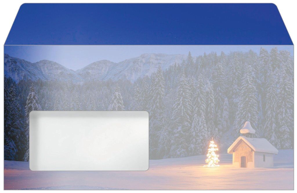 sigel Weihnachts-Motiv-Umschlag "Christmas Chapel" DIN lang 50 Stück