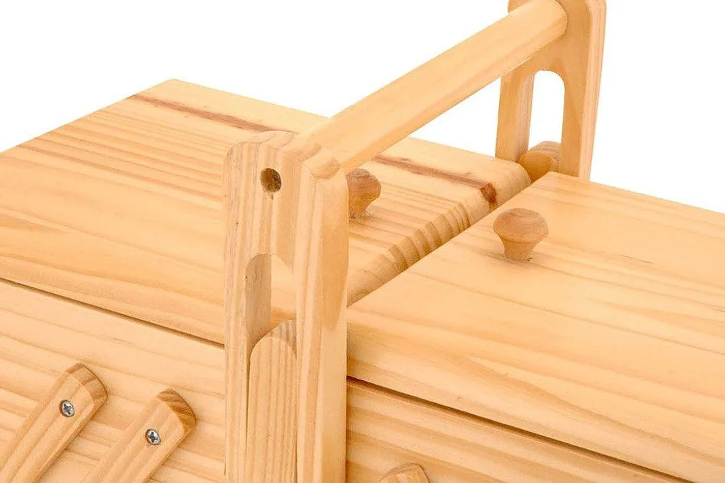Boîte en bois 5 compartiments robuste avec poignée ergonomique - 8