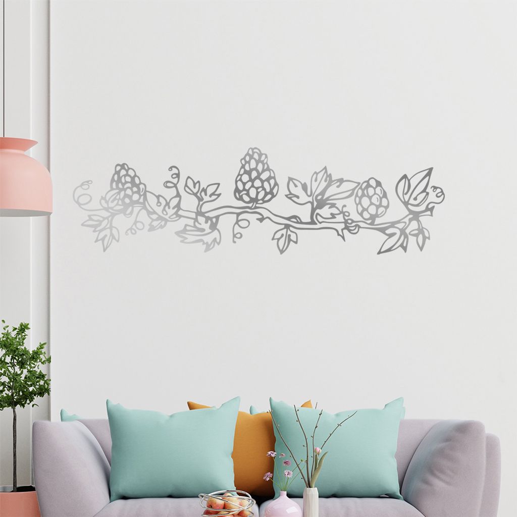 Strauch - Ranken Wandtattoo in 6 Größen - Wandaufkleber Wall Sticker - Dekoration, Küche, Wohnzimmer, Schlafzimmer, Badezimmer