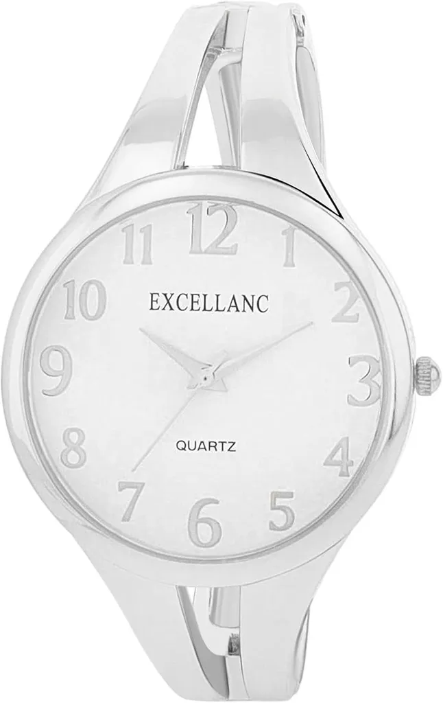 Orologio Donna Bracciale Rigido Bangle Metallo Cifre Leggibili 15,5cm