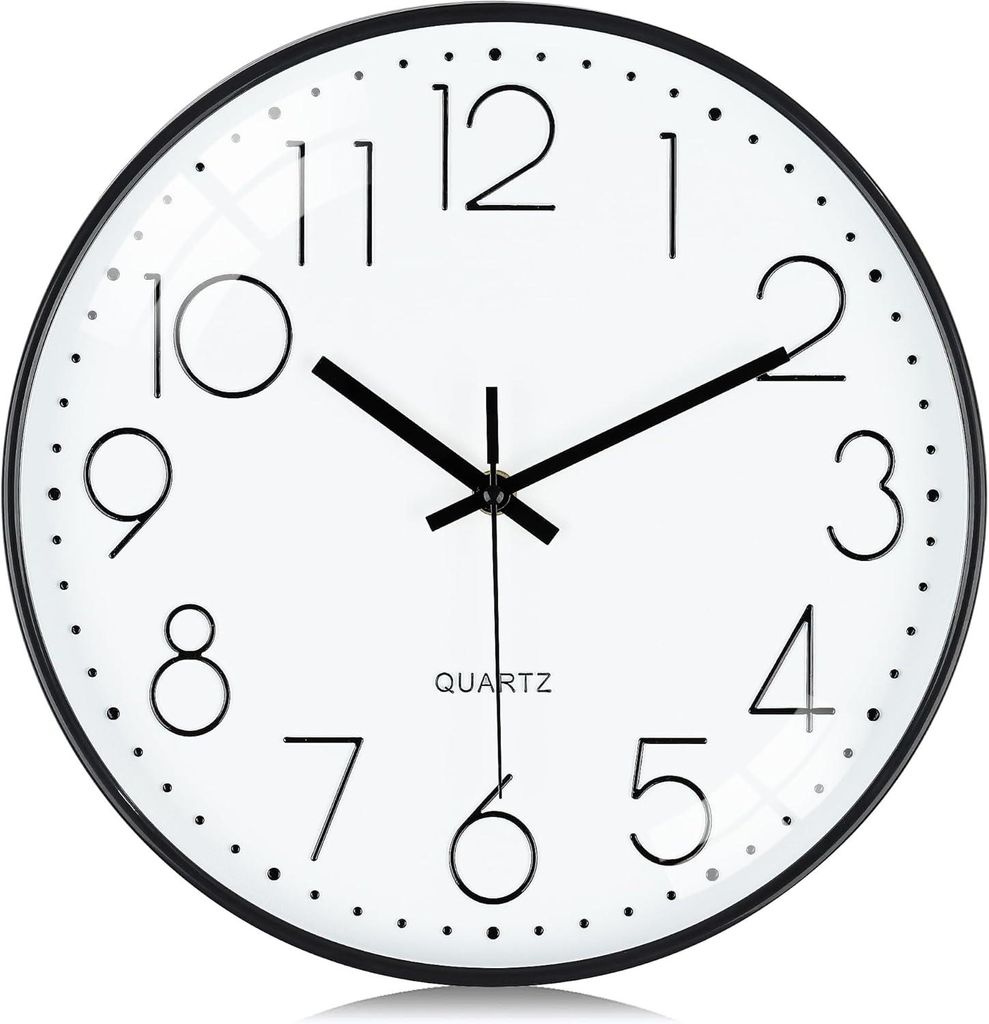 Wanduhr, 3D Ziffern Wanduhr, 30cm Modern Ablesbar Wanduhr, geräuschlos, Küchenuhr