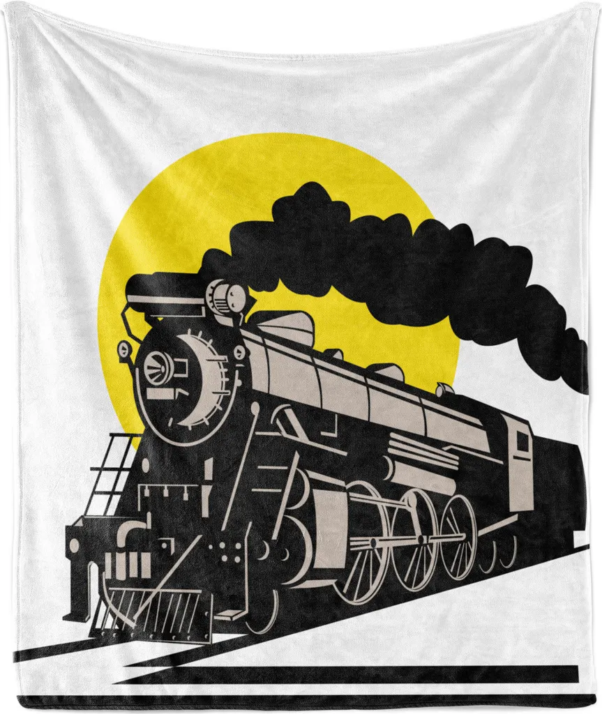 Offerta Plaid Morbido ABAKUHAUS Locomotiva 125x175 cm | Pile Nero Giallo