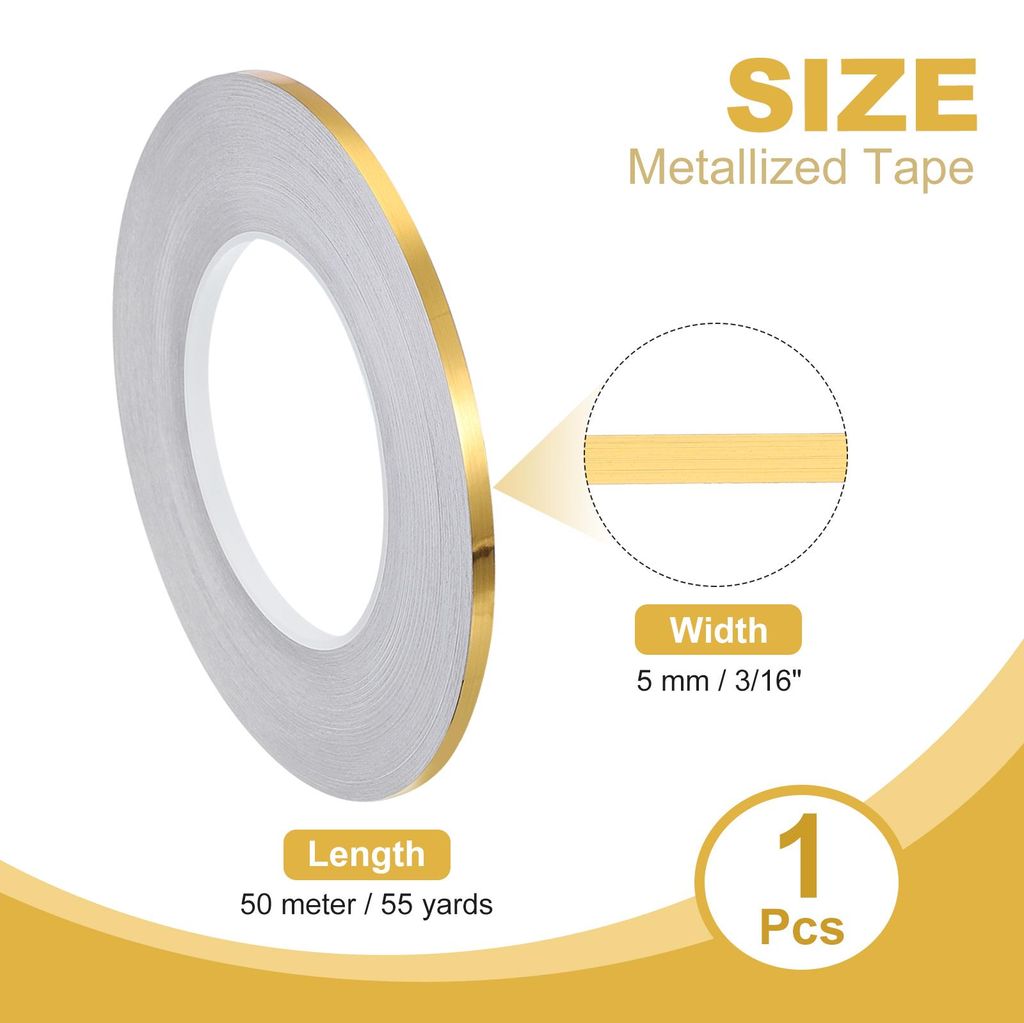 5mmx50m Metallband Selbstklebend Leiste, Zierleisten Selbstklebend Metall Gebš¹rstetes Gold Klebeband Wasserdicht Dekorstreifen fš¹r W?nde Tš...