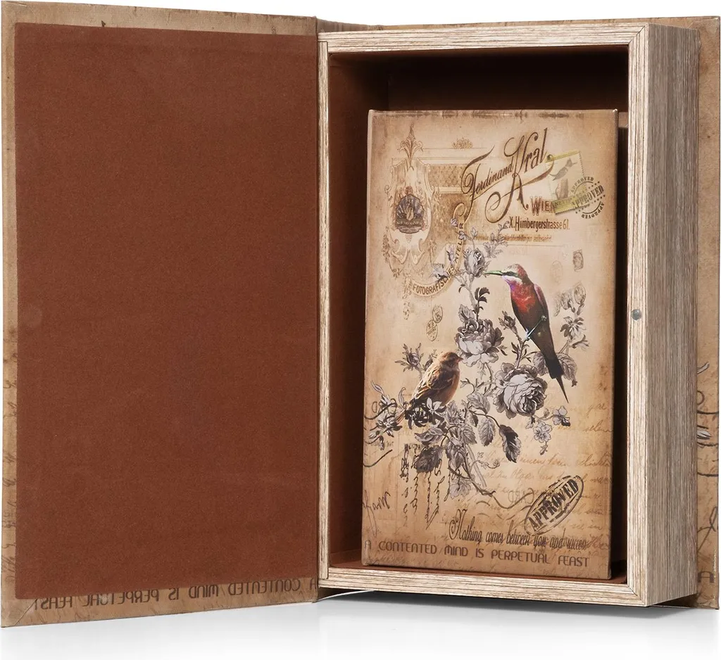 Solution Anti-vol Discrète Set de 2 Livres Coffre-fort Déco Oiseaux - 5