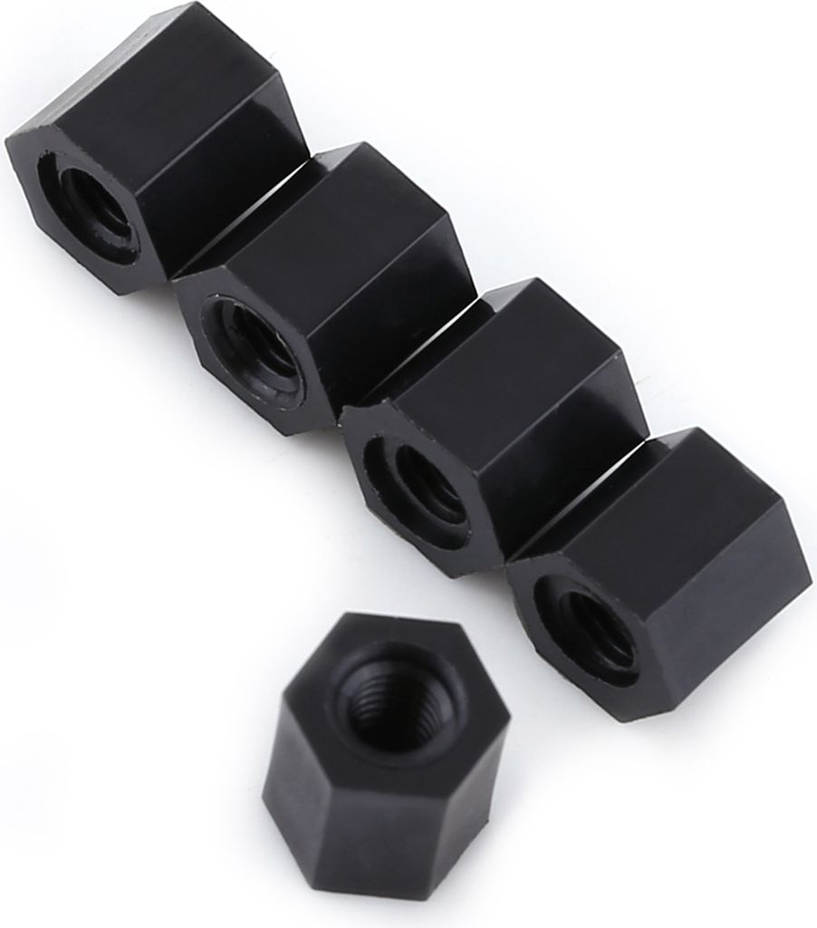100 Stück schwarzer PA66-Abstandshalter mit M3-Innengewinde x Sechskantgewinde (M3 x 5)