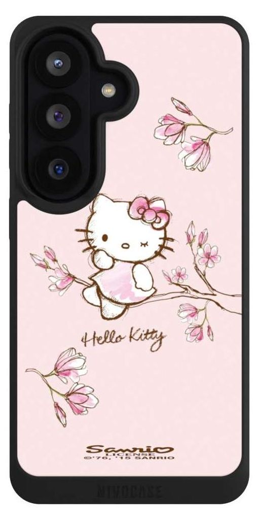 NIVOCASE Handyhülle für Samsung Galaxy S26 Hülle NIVOpure Case Schwarz Fanartikel Hanami Hello Kitty