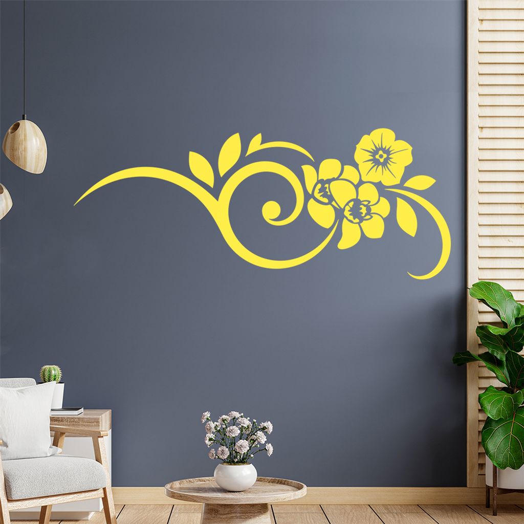 Orchidee - Linien Wandtattoo in 6 Größen - Wandaufkleber Wall Sticker - Dekoration, Küche, Wohnzimmer, Schlafzimmer, Badezimmer