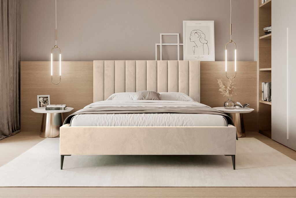 Čalouněná postel s čelem 160x200 Tatiana Slim II - Obrázek produktu 