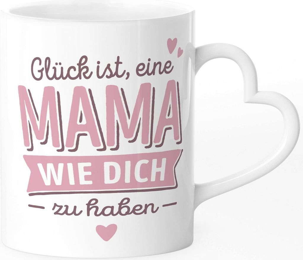Tasse personalisiertes Geschenk Spruch Glück ist einen Papa-Mama wie dich zu haben anpassbare Namen SpecialMe Mama weiß Herz-Tasse