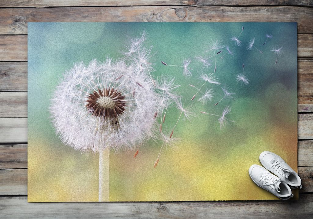 Fußmatte Aussen - Schuhmatte Haustür- Schmutzfangmatte Türvorleger - Outdoor Teppich Schmutzfänger - 150x100 cm - Löwenzahn