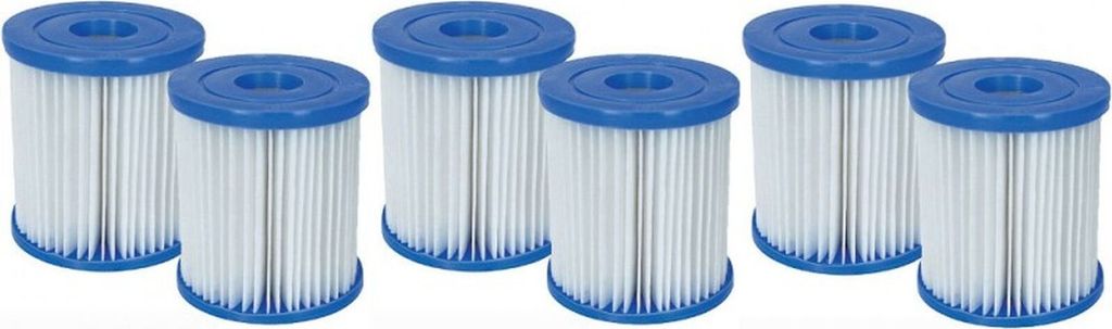 Six identical filter cartridges are arranged in two rows of three.