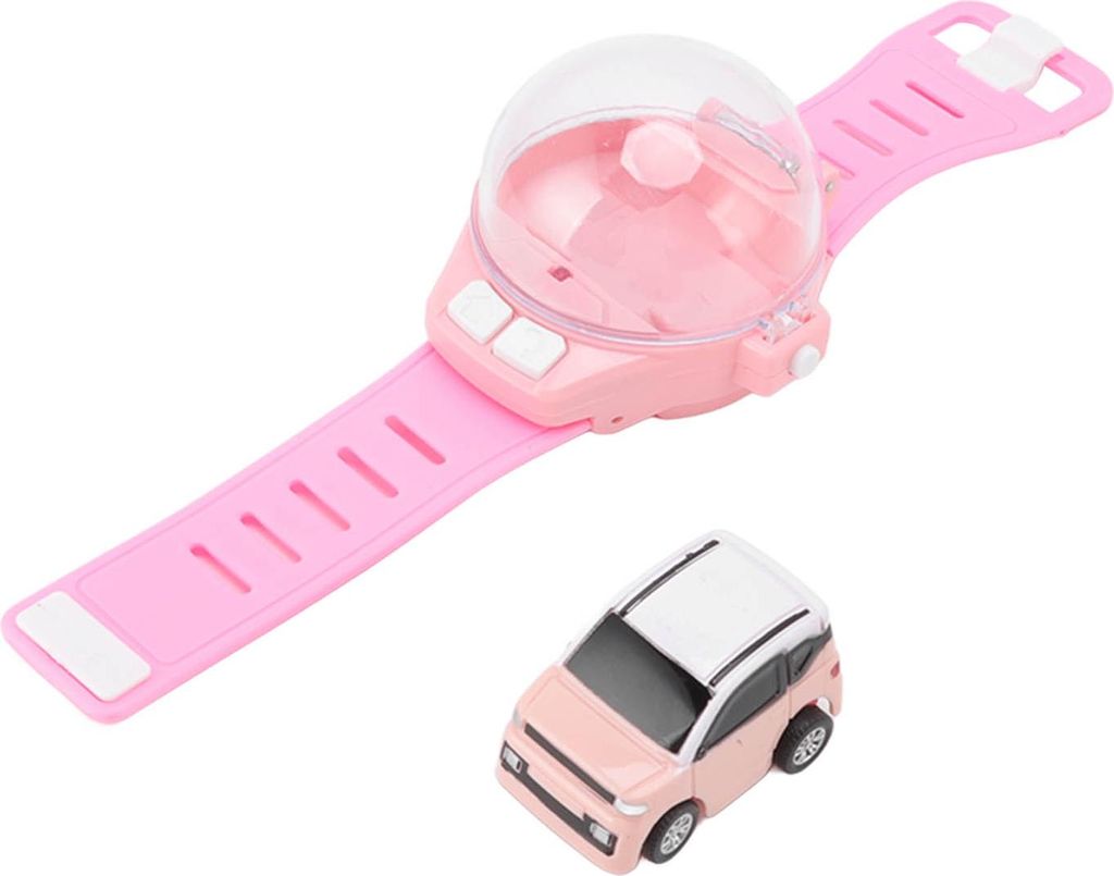 Uhr RC Auto Spielzeug 2,4 G Long Range Mini Cartoon Kinder Geschenk IR Handgelenk Fahrzeug für 3 Jahre alt Oben Upgrade Modell Rosa
