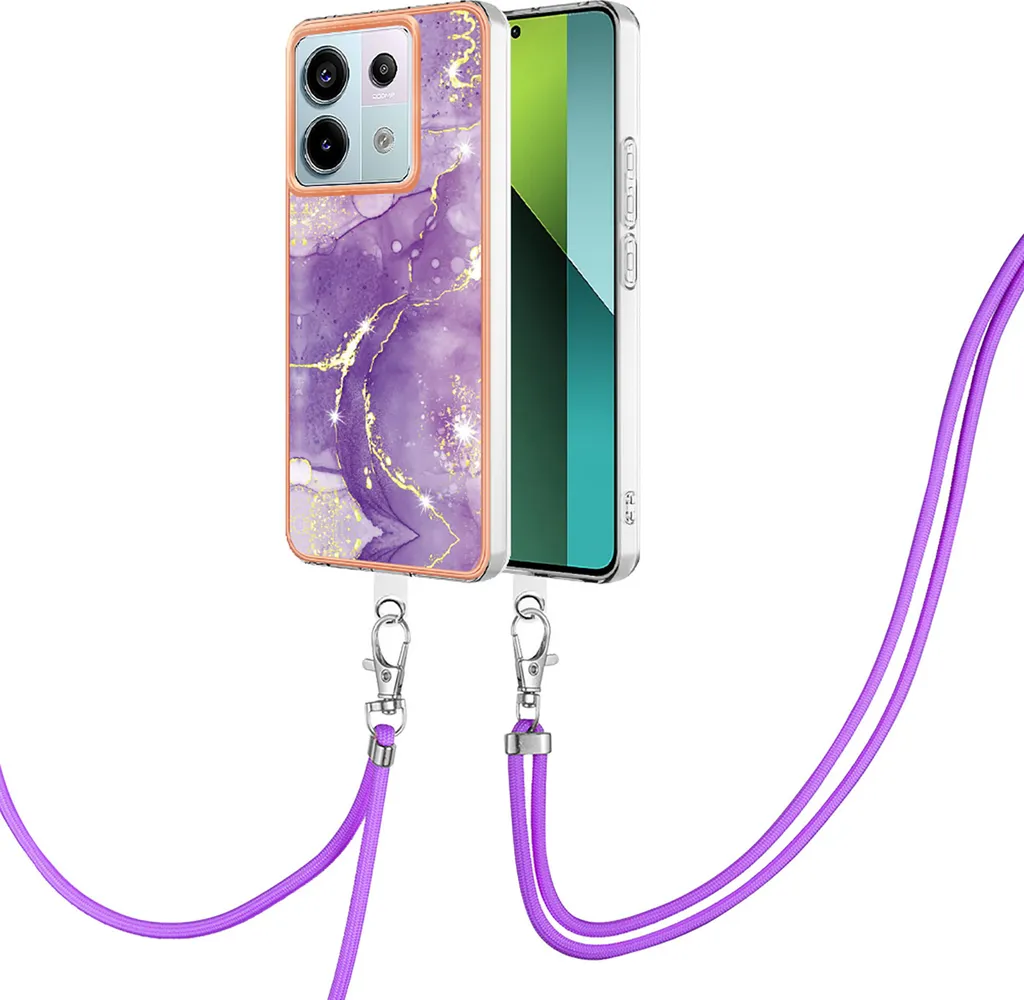 Cover Xiaomi Redmi Note 13 Pro 5G Viola Antiurto con Cordino Streetwear