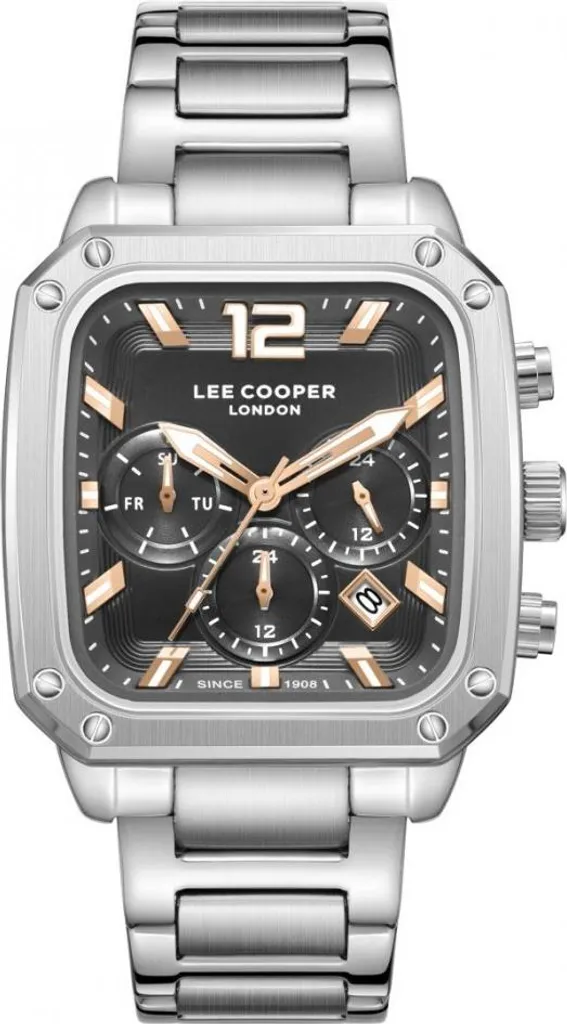 Montre Homme Lee Cooper LC08182.360 en Acier Inoxydable Argenté et Bleu