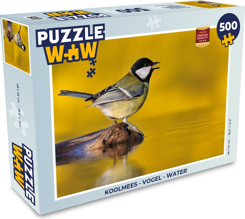 MuchoWow Puzzle 500 Teile Kohlmeise - Vogel - Wasser - 500 Teile - Kinder - Selberbauen - Puzzlespiele
