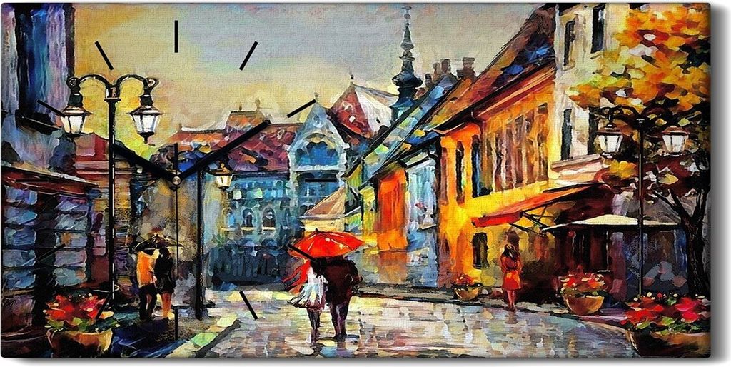 Leinwand Wanduhr Wandkunst Uhr Quarz 60x30 Gemälde Budapest Produktbild 