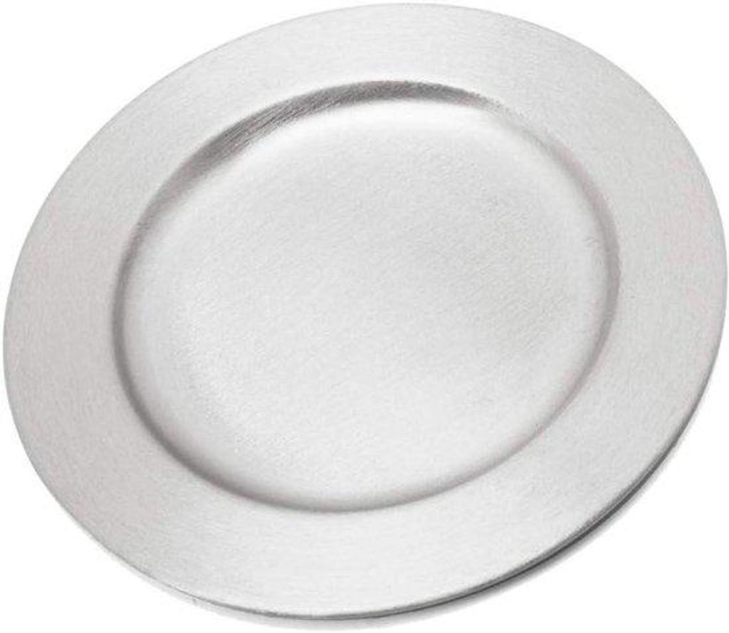 Aluminium-Accessoires-Platte - Handgehämmert - Durchmesser 14cm - Silberfarbe matt - Tischdekorationstafel