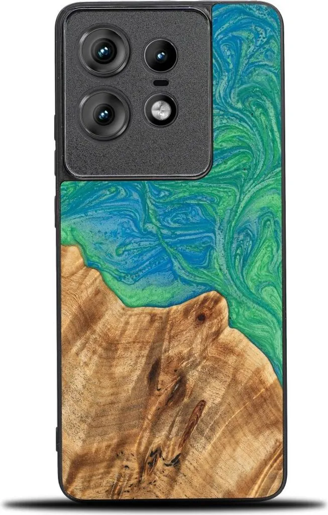 Cover Bewood Motorola Edge 50 Pro Legno e Resina Tokyo - Fatta a Mano