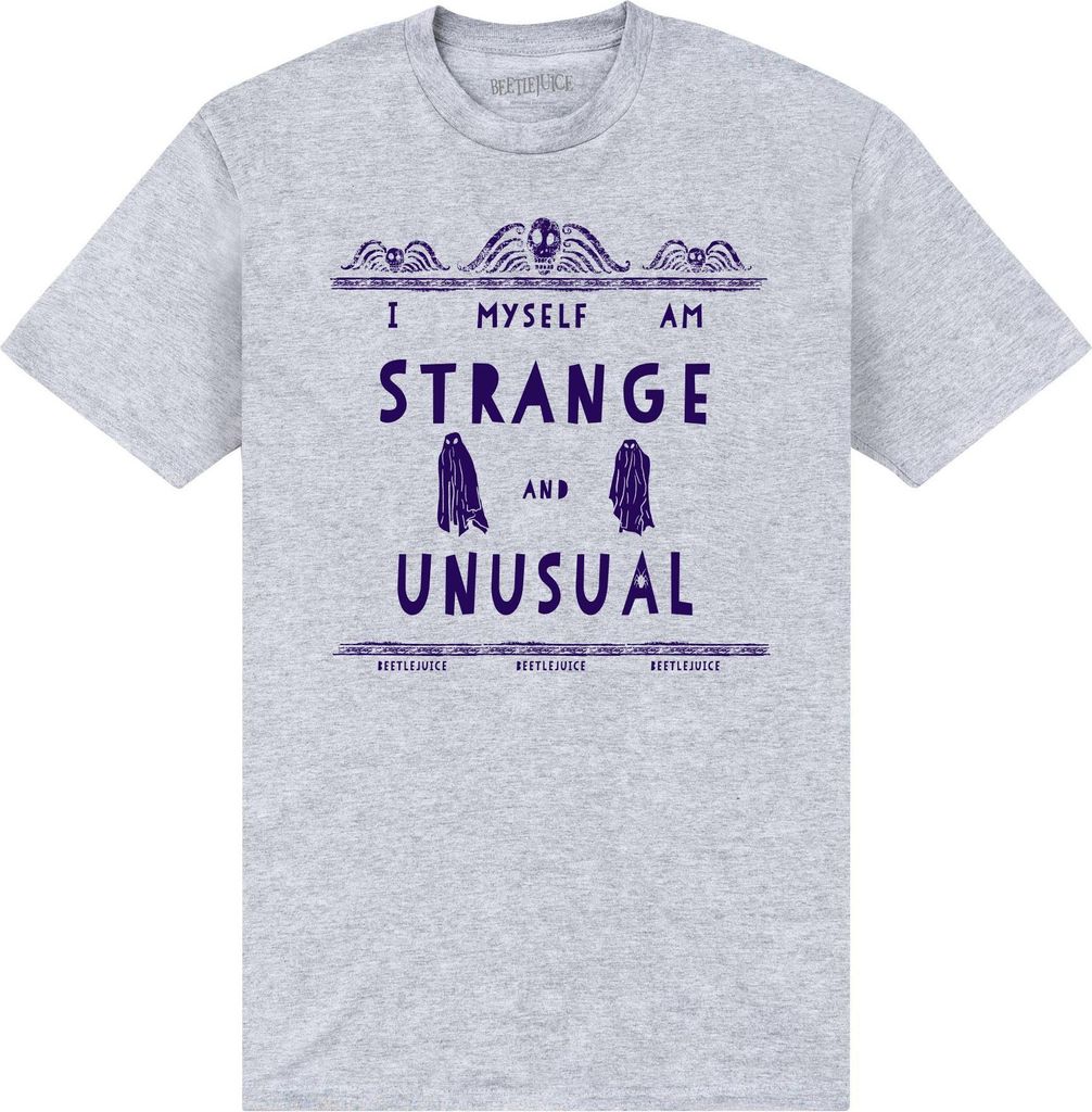 Beetlejuice - "Strange And Unusual" T-Shirt für Herren/Damen Uni PN382 (XL) (Grau meliert)