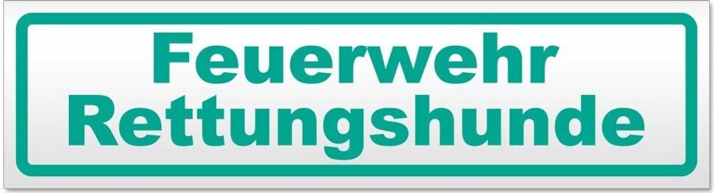 Kiwistar - Autoaufkleber - Türkis - 30 x 8 cm - Feuerwehr Rettungshunde - Hinweis Aufkleber Sticker für Auto, Kfz, Fahrrad, PKW, LKW