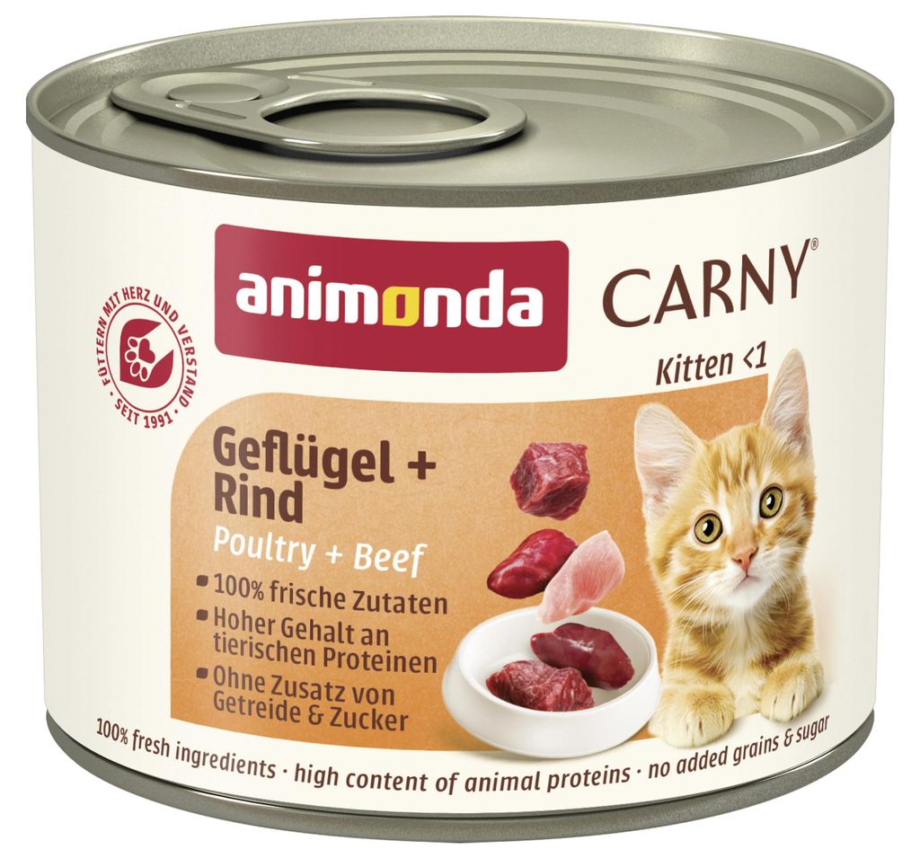 animonda Carny Katzen Nassfutter Kitten Geflügel + Rind (12 Produktbild 
