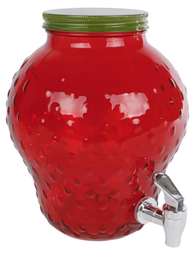 Dávkovač nápojov - jahoda - zo skla - 4,0 l - Obrázok produktu 
