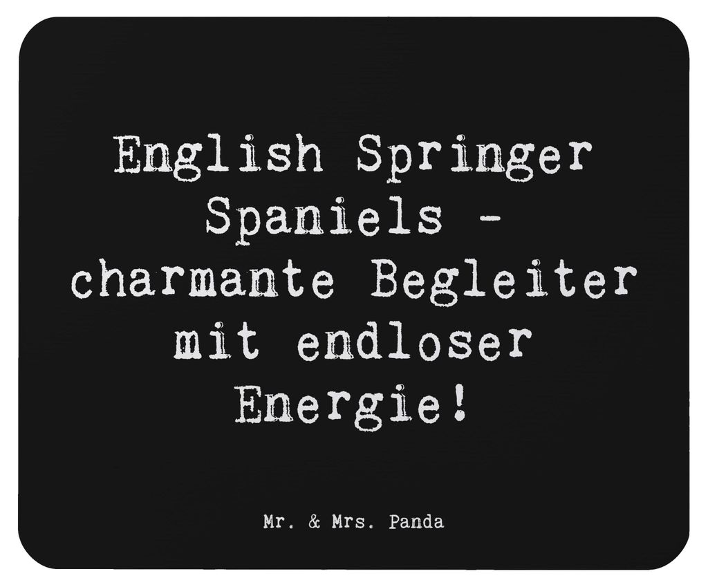 Mr. & Mrs. Panda Mousepad Spruch English Springer Spaniel Charme - Schwarz - Geschenk, strahlendes Lächeln, Jagdhunde, computer mauspad, Hunderass...